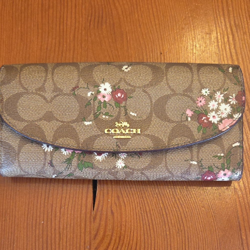 Coach Tan Floral Women's Wallet